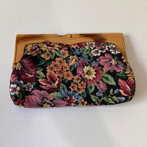Small Vintage Tapestry Coin Purse floral
